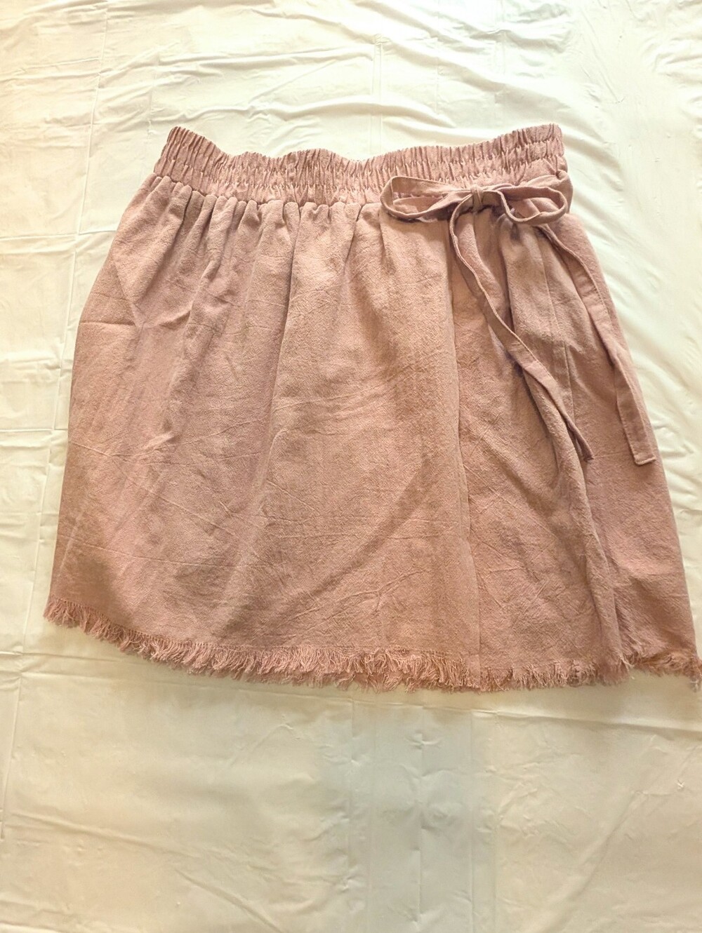 Hem & Thread Tie Wrap Flare Mini Skirt Size Women's Large L Indl Pink NWT (New)